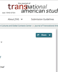 Header for the front page of the current issue of the web-based Journal of Transnational American Studies